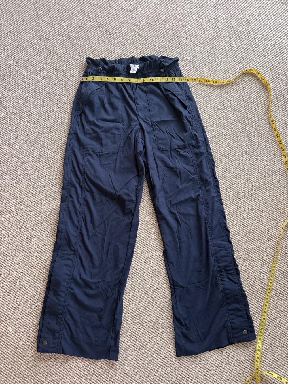 Athleta Navy Wide-Leg Cargo Joggers